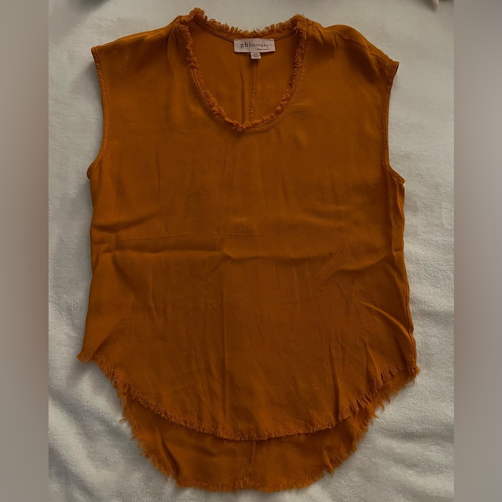 Philosophy Ruffle Orange Tank - Picture 5 of 6